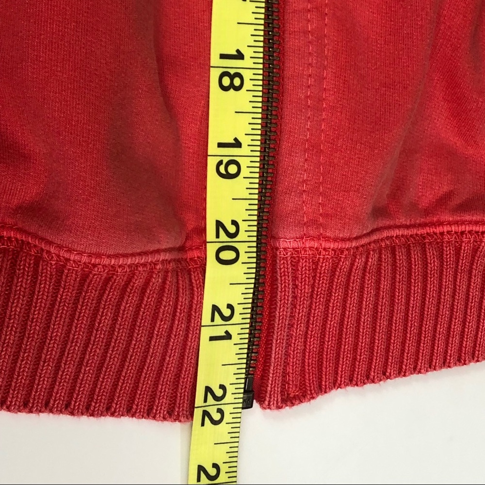 Lucky Lotus Coral Sweater Trim Zipper Hoodie Small - Picture 7 of 7